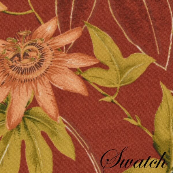 Sweet Pea Linens - Rust Tropical Outdoor Fabric Charger-Center Round Placemats - Set of Two (SKU#: RS2-1015-A10) - Swatch