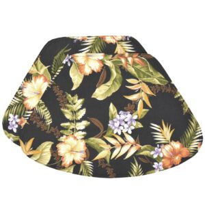 Sweet Pea Linens - Black Tropical Outdoor Fabric Wedge-Shaped Placemat (SKU#: R-1006-A11) - Main Product Image