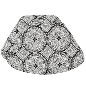 Sweet Pea Linens - Grey Medallion Outdoor Fabric Wedge-Shaped Placemat (SKU#: R-1006-A14) - Main Product Image