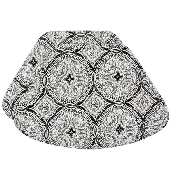 R-1006-A14-1 Sweet Pea Linens - Grey Medallion Outdoor Fabric Wedge-Shaped Placemat (SKU#: R-1006-A14) - Main Product Image