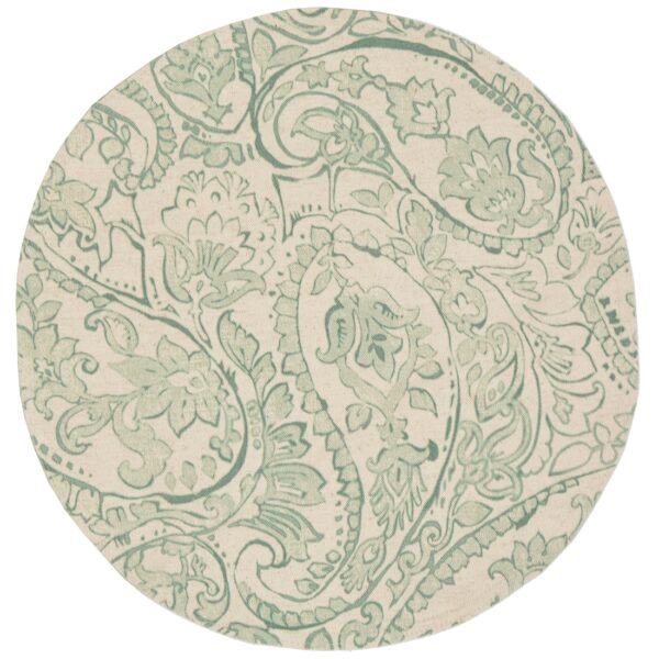 R-1015-C5-1 Sweet Pea Linens - Sea Mist Green Paisley Charger-Center Round Placemat (SKU#: R-1015-C5) - Main Product Image