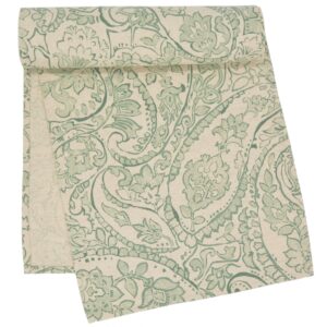 Sweet Pea Linens - Sea Mist Green Paisley 60 inch Table Runner (SKU#: R-1021-C5) - Main Product Image