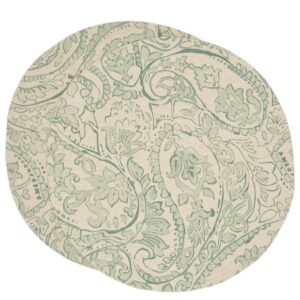 Sweet Pea Linens - Sea Mist Green Paisley Charger-Center Round Placemats - Set of Two (SKU#: RS2-1015-C5) - Main Product Image