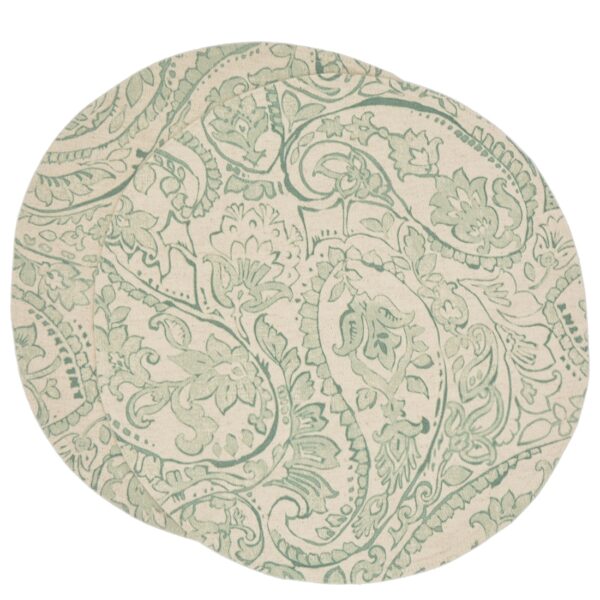 RS2-1015-C5-1 Sweet Pea Linens - Sea Mist Green Paisley Charger-Center Round Placemats - Set of Two (SKU#: RS2-1015-C5) - Main Product Image