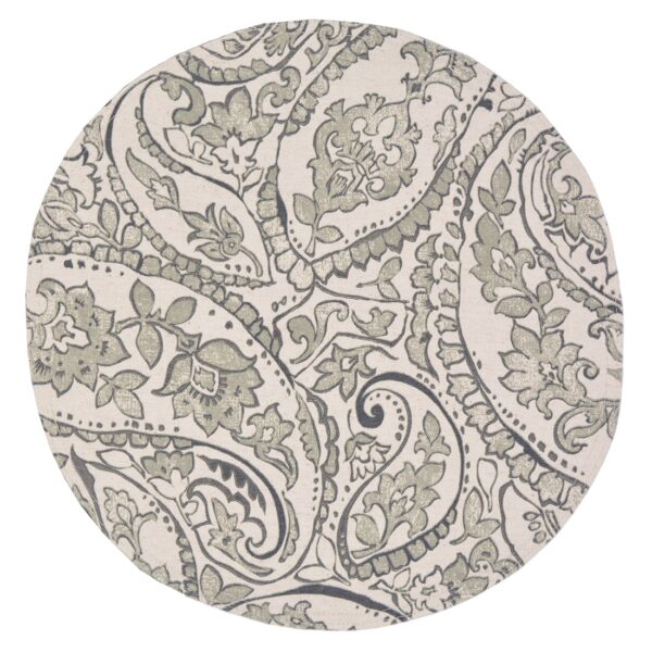 R-1015-C6-1 Sweet Pea Linens - Pewter Grey Paisley Charger-Center Round Placemat (SKU#: R-1015-C6) - Main Product Image