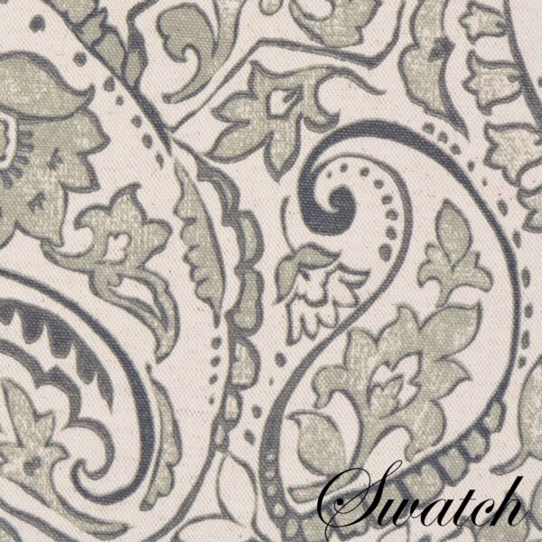 Sweet Pea Linens - Pewter Grey Paisley Rectangle Placemats - Set of Two (SKU#: RS2-1002-C6) - Swatch