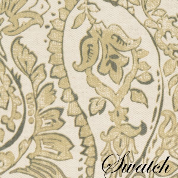 Sweet Pea Linens - Flaxen Yellow Paisley Charger-Center Round Placemats - Set of Two (SKU#: RS2-1015-C7) - Swatch