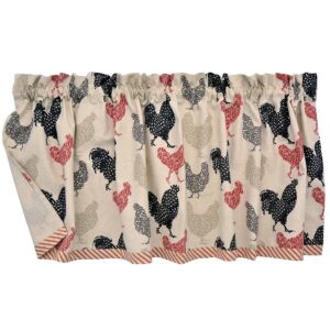Sweet Pea Linens - Rifton Red Rooster Valance (SKU#: R-1091-C8) - Main Product Image