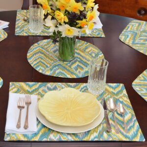 Ludlow Teal & Lime Chevron Print Collection