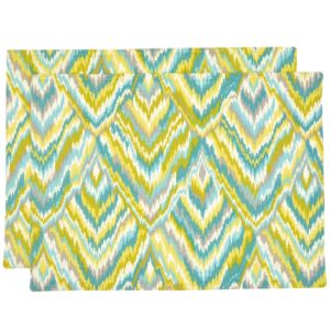 Ludlow Teal & Lime Chevron Print Rectangle Placemat (Final Sale)