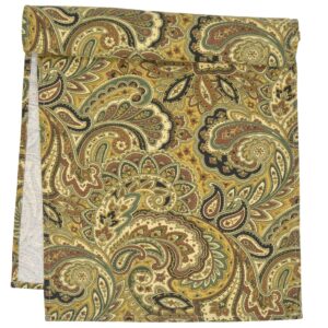 Mustard Yellow, Brown and Black, Paisley 60 inch Table Runner (Final Sale)