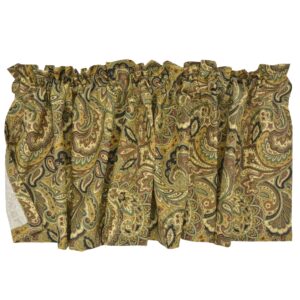 Mustard Yellow, Brown and Black Paisley Valance (Final Sale)