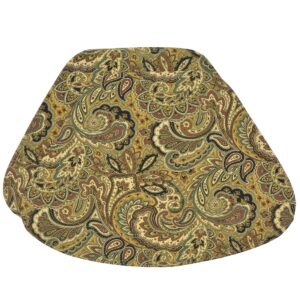 Mustard Yellow, Brown and Black Paisley Wedge-Shaped Placemats - Set of Two (Final Sale)