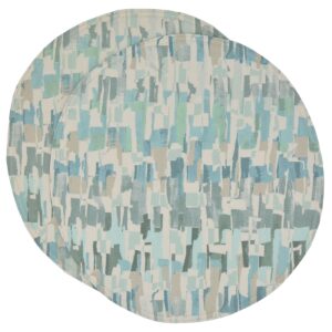Britto Turquoise Blue Print Charger-Center Round Placemats - Set of Two (Final Sale)