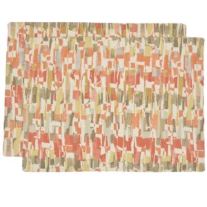 Britto Garden Party Orange Print Rectangle Placemats - Set of Two (Final Sale)