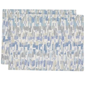 Britto Clearwater Blue Print Rectangle Placemats - Set of Two (Final Sale)
