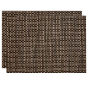Sweet Pea Linens - Driftwood (Black & Tan) Wipe Clean Rectangle Placemats - Set of Two (SKU#: RS2-1002-F14) - Main Product Image