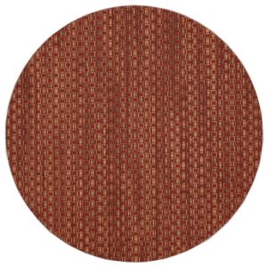 Sweet Pea Linens - Redwood (Brick & Tan) Wipe Clean Charger-Center Round Placemat (SKU#: R-1015-F15) - Main Product Image
