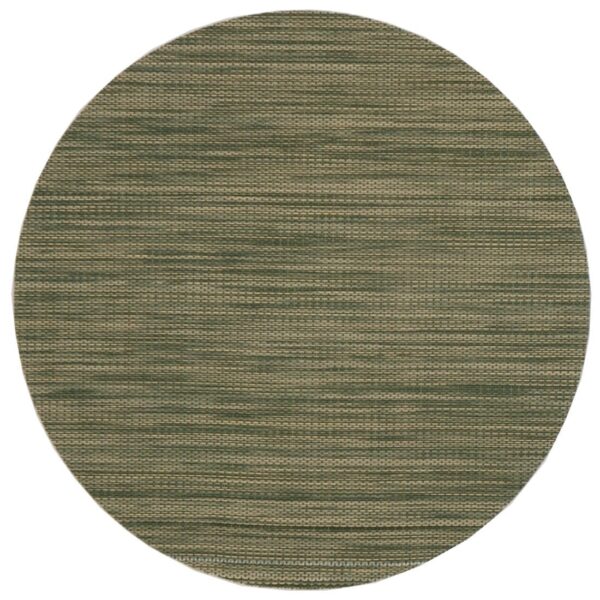 R-1015-F16-1 Sweet Pea Linens - Green/Tan Wipe Clean Charger-Center Round Placemat (SKU#: R-1015-F16) - Main Product Image