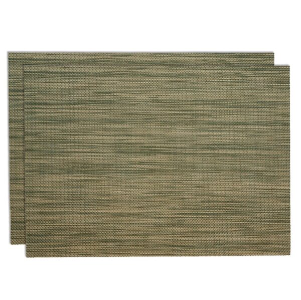 RS2-1002-F16-1 Sweet Pea Linens - Green/Tan Wipe Clean Rectangle Placemats - Set of Two (SKU#: RS2-1002-F16) - Main Product Image