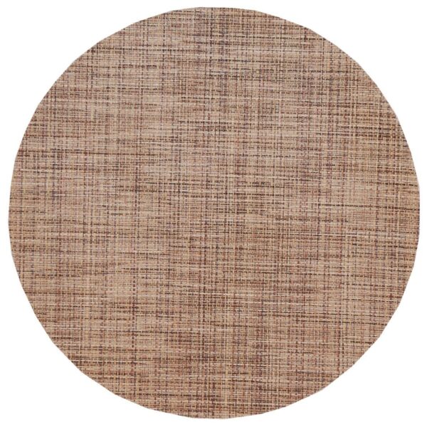 R-1015-F20-1 Sweet Pea Linens - Brown/Tan Wipe Clean Charger-Center Round Placemat (SKU#: R-1015-F20) - Main Product Image