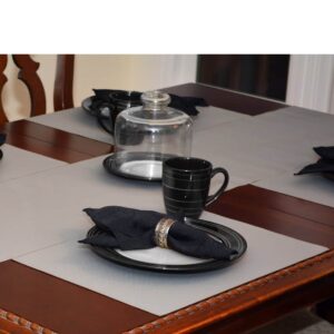 Sweet Pea Linens - Chrome Wipe Clean Rectangle Placemats - Set of Two (SKU#: RS2-1002-F26) - Table Setting