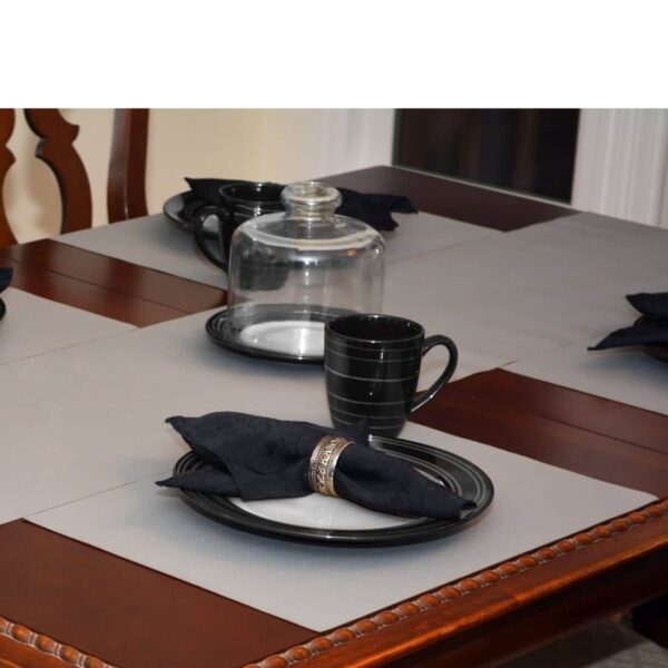 Sweet Pea Linens - Chrome Wipe Clean Rectangle Placemats - Set of Two (SKU#: RS2-1002-F26) - Table Setting