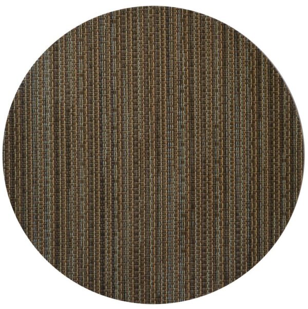 R-1015-F31-1 Sweet Pea Linens - Dark Brown & Blue Wipe Clean Charger-Center Round Placemat (SKU#: R-1015-F31) - Main Product Image