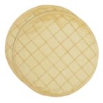 Sweet Pea Linens - Gold Pintucked Charger-Center Round Placemats - Set of Two (SKU#: RS2-1015-K2) - Main Product Image