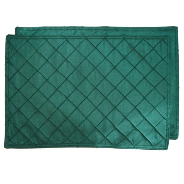 R-1002-K3-1 Sweet Pea Linens - Forest Green Pintucked Rectangle Placemat (SKU#: R-1002-K3) - Main Product Image