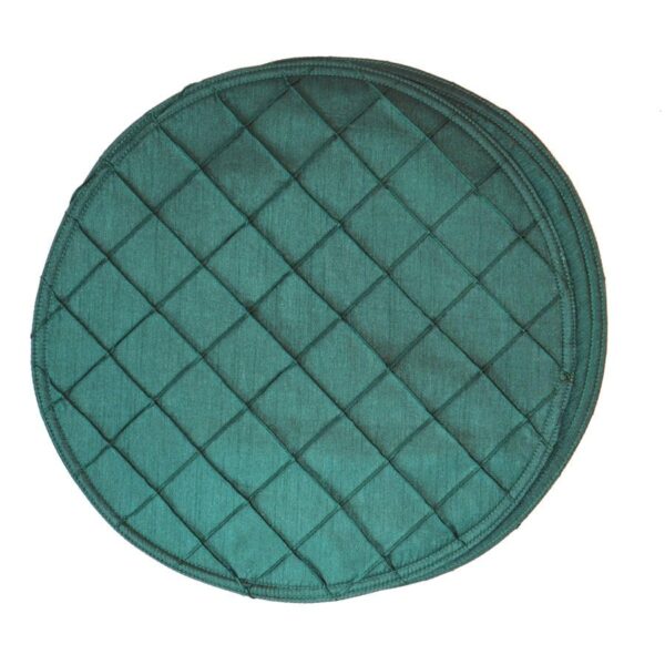 R-1015-K3-1 Sweet Pea Linens - Forest Green Pintucked Charger-Center Round Placemat (SKU#: R-1015-K3) - Main Product Image