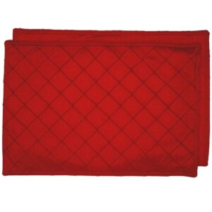 Sweet Pea Linens - Red Pintucked Rectangle Placemat (SKU#: R-1002-K4) - Main Product Image