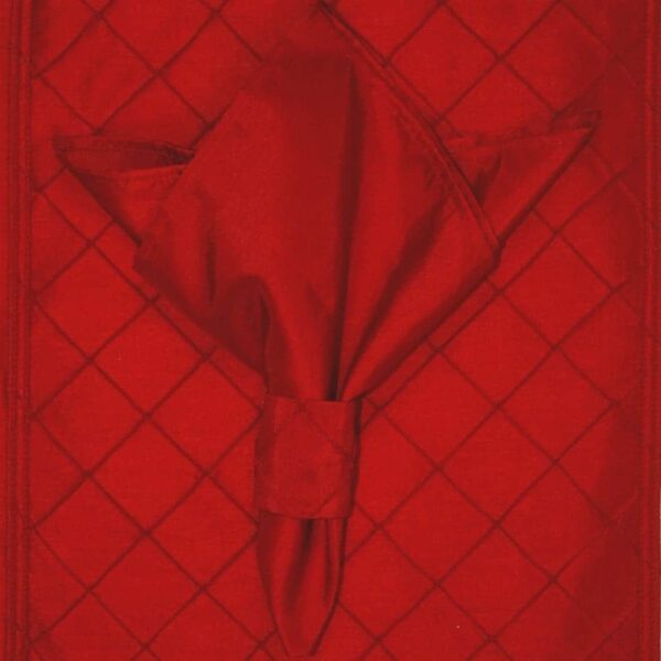 Sweet Pea Linens - Red Shantung Cloth Napkin (SKU#: R-1010-K4) - Main Product Image