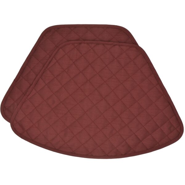 R-1006-K5-1 Sweet Pea Linens - Quilted Burgundy Silky Dupioni Wedge-Shaped Placemat (SKU#: R-1006-K5) - Main Product Image