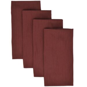 Sweet Pea Linens - Burgundy Silky Dupioni   Rolled Hem Cloth Napkins - Set of Four (SKU#: RS4-1010-K5) - Main Product Image