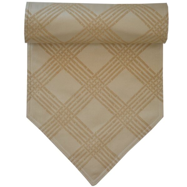 R-1024-L21-1 Sweet Pea Linens - Tan Lattice Jacquard 72 inch Table Runner (SKU#: R-1024-L21) - Main Product Image