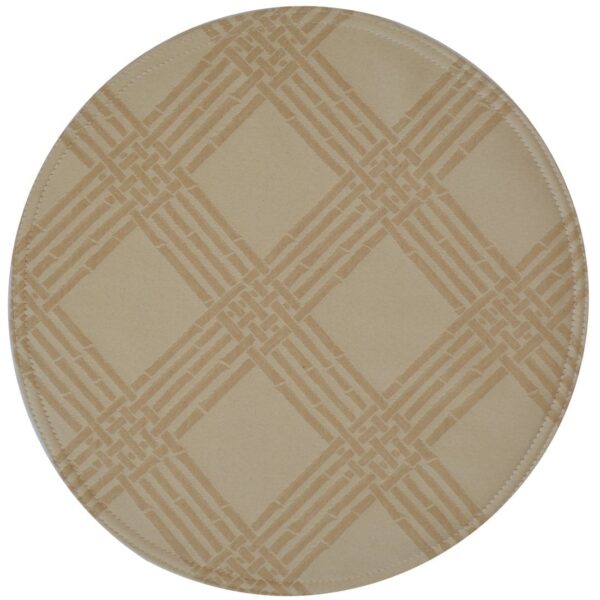 RS2-1015-L21-1 Sweet Pea Linens - Tan Lattice Jacquard Charger-Center Round Placemats - Set of Two (SKU#: RS2-1015-L21) - Main Product Image