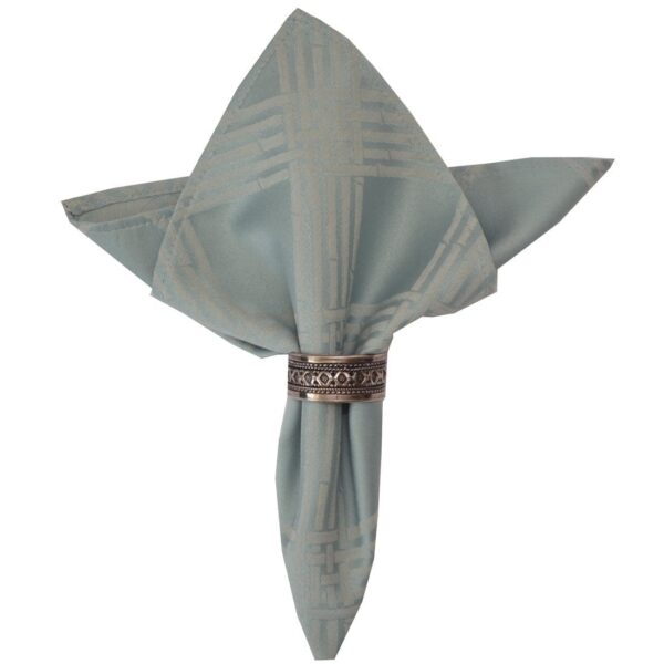 Sweet Pea Linens - Light Blue/Green Lattice Jacquard Cloth Napkin (SKU#: R-1010-L23) - Main Product Image