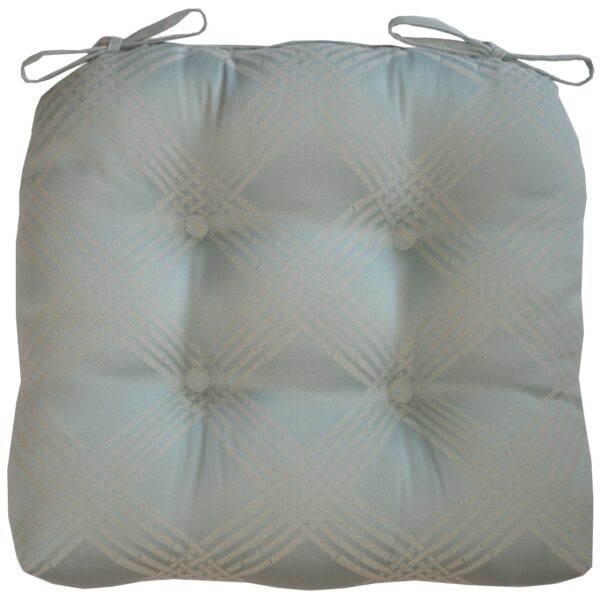 R-1014-L23-1 Sweet Pea Linens - Light Blue/Green Lattice Jacquard Chair Cushion Pad (SKU#: R-1014-L23) - Main Product Image