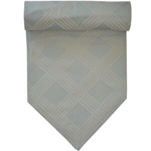 Sweet Pea Linens - Light Blue/Green Lattice Jacquard 72 inch Table Runner (SKU#: R-1024-L23) - Main Product Image