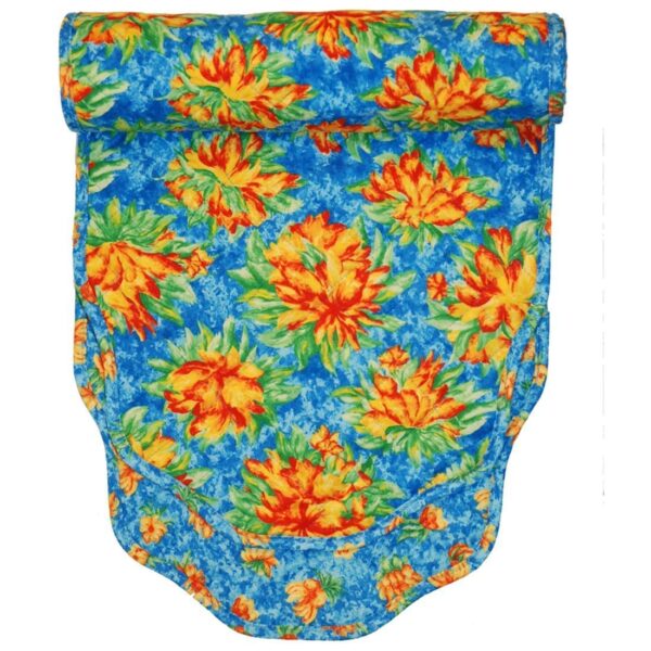 R-1020-M6-1 Sweet Pea Linens - Yellow-Blue Tropical Print Floral Print 54 inch Table Runner (SKU#: R-1020-M6) - Main Product Image