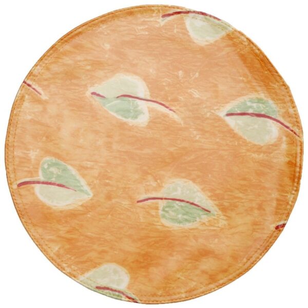 R-1015-N4-1 Sweet Pea Linens - Gold with Leaves Wipe Clean Charger-Center Round Placemat (SKU#: R-1015-N4) - Main Product Image