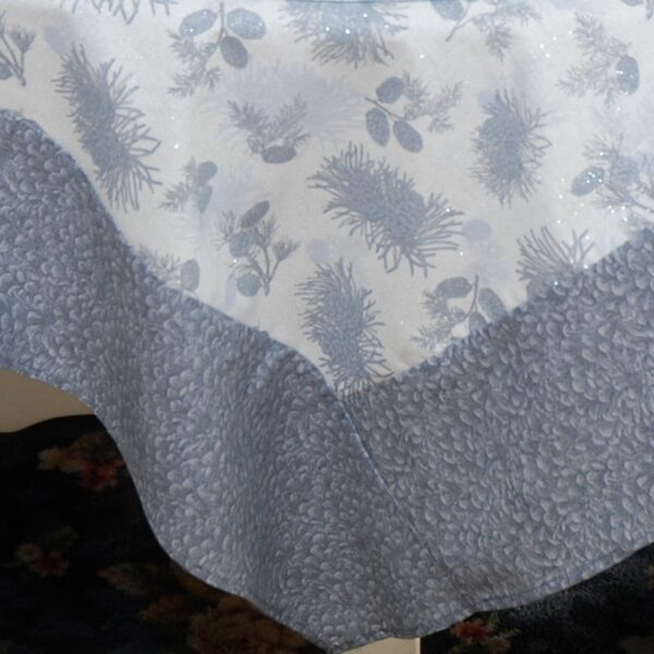 R-1008-P4-1 Sweet Pea Linens - Silver & Grey Pinecones 54 inch Square Table Cloth (SKU#: R-1008-P4) - Main Product Image