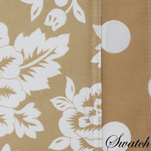 Sweet Pea Linens - Tan Floral Print & Dot 54 inch Table Runner (SKU#: R-1020-P6) - Swatch