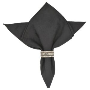 Black Leaf Jacquard Cloth Napkin (Final Sale)