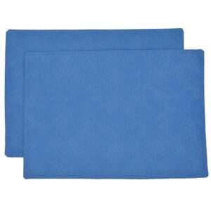 Medium Blue Leaf Jacquard Rectangle Placemats - Set of Two (Final Sale)