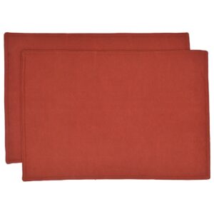 Rust Leaf Jacquard Rectangle Placemats - Set of Two (Final Sale)