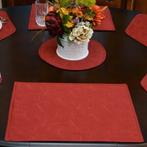 Rust Leaf Jacquard Table Linen Collection