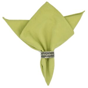 Lime Green Leaf Jacquard Cloth Napkin (Final Sale)