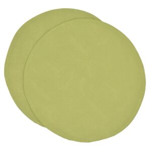Lime Green Leaf Jacquard Charger-Center Round Placemats - Set of Two (Final Sale)